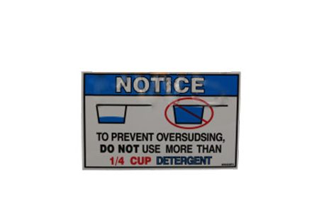 Alliance Laundry Systems Alliance Washer Label Notice-Oversudsing #800420R1